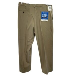 Haggar Cool Right Khaki Mens 40x30 Classic Fot Straight Stretch Pants (P10) NWTs